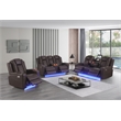 Bonnie Faux Leather Electric Recliner With Cup Holder & Speaker & USB Brown