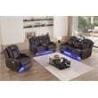 Bonnie Faux Leather Electric Recliner With Cup Holder & Speaker & USB Brown