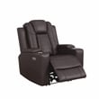 Bonnie Faux Leather Electric Recliner With Cup Holder & Speaker & USB Brown