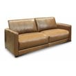 Hello Sofa Home Raffa 3-Seater Contemporary Top Grain Leather Sofa in Brown