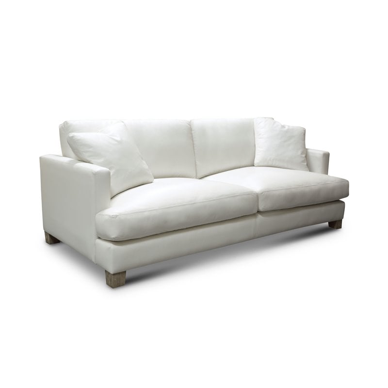Hello Sofa Home Galaxy 3-Seater Modern Top Grain Leather Sofa in White