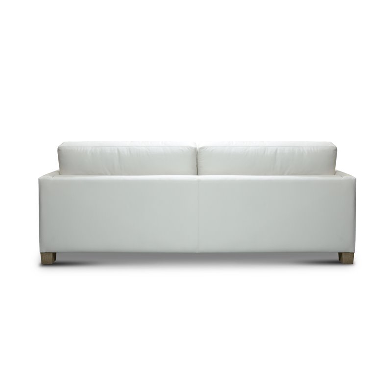 Hello Sofa Home Galaxy 3-Seater Modern Top Grain Leather Sofa in White