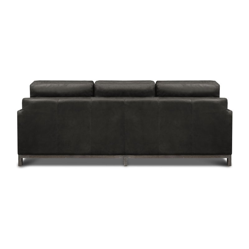 Hello Sofa Home Monterrey Modern Top Grain Leather Americana Sofa in Charcoal