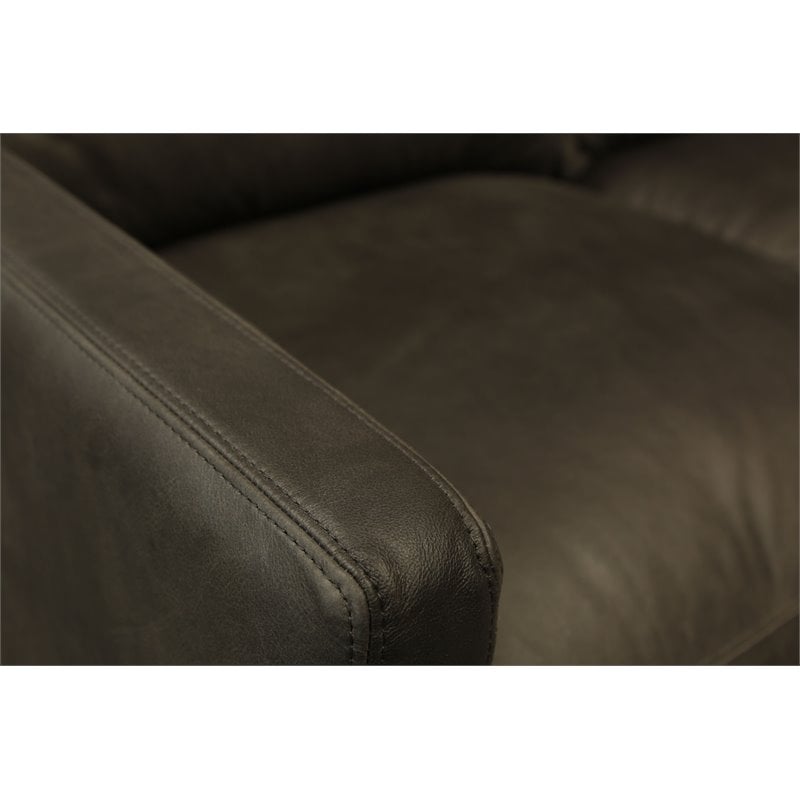 Hello Sofa Home Monterrey Modern Top Grain Leather Americana Sofa in Charcoal