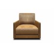 Hello Sofa Home Raffa Contemporary Top Grain Leather Swivel Armchair in Brown