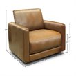 Hello Sofa Home Raffa Contemporary Top Grain Leather Swivel Armchair in Brown