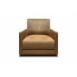Hello Sofa Home Raffa Contemporary Top Grain Leather Swivel Armchair in Brown