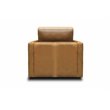 Hello Sofa Home Raffa Contemporary Top Grain Leather Swivel Armchair in Brown