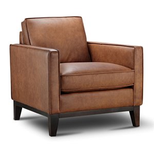 hello sofa home pimlico contemporary top grain leather armchair in brown
