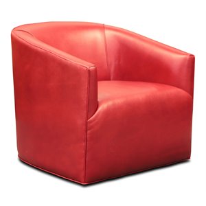 hello sofa home citi modern top grain leather swivel club armchair in red
