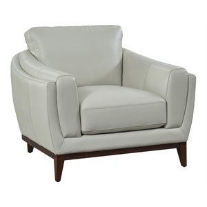 hello sofa home rio modern top grain leather armchair in white