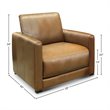 Hello Sofa Home Raffa Contemporary Top Grain Leather Club Armchair in Brown
