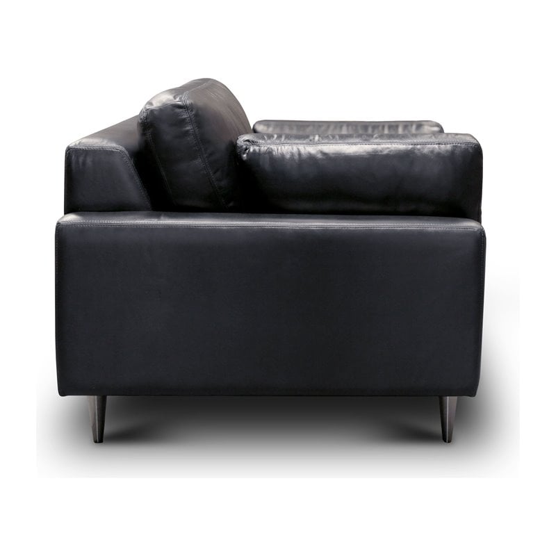 Hello Sofa Home Skyline Modern Top Grain Leather Americana Armchair in Black