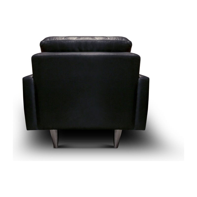 Hello Sofa Home Skyline Modern Top Grain Leather Americana Armchair in Black