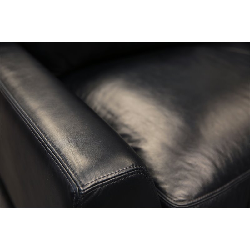 Hello Sofa Home Skyline Modern Top Grain Leather Americana Armchair in Black