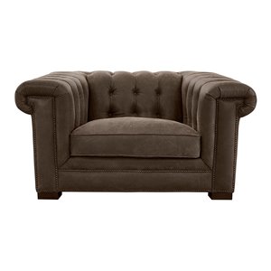 hello sofa home vienna modern top grain water buffalo leather armchair in brown