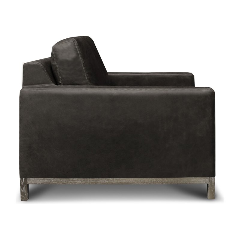 Hello Sofa Home Monterrey Top Grain Leather Americana Armchair in Charcoal