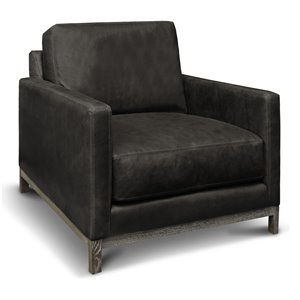 hello sofa home monterrey top grain leather americana armchair in charcoal