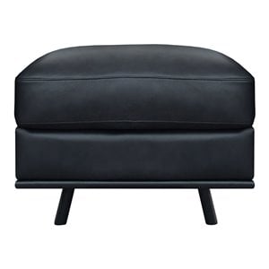 hello sofa home milano contemporary top grain leather ottoman in black