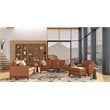 Hello Sofa Home Metropole Pull Up Top Grain Leather Ottoman in Tan Brown
