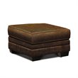 Hello Sofa Home Cordova Mid-Century Top Grain Leather Ottoman in Brown