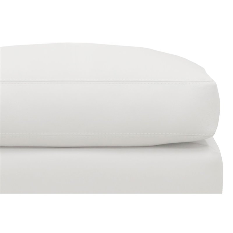 Hello Sofa Home Galaxy Modern Top Grain Leather Ottoman in White
