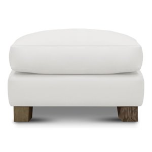 Hello Sofa Home Galaxy Modern Top Grain Leather Ottoman in White