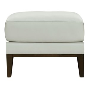 hello sofa home rio modern top grain leather ottoman in white
