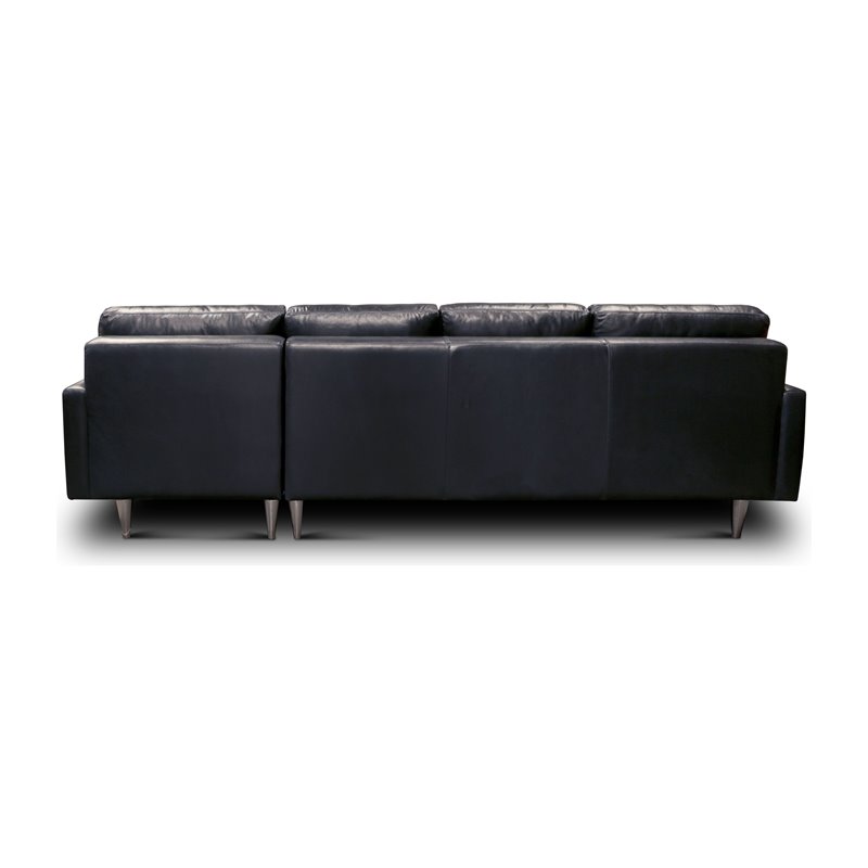 Hello Sofa Home Skyline Right Hand Facing Leather Americana Sectional in Black