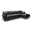 Hello Sofa Home Skyline Right Hand Facing Leather Americana Sectional in Black