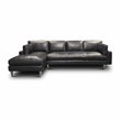 Hello Sofa Home Skyline Left Hand Facing Leather Americana Sectional in Black