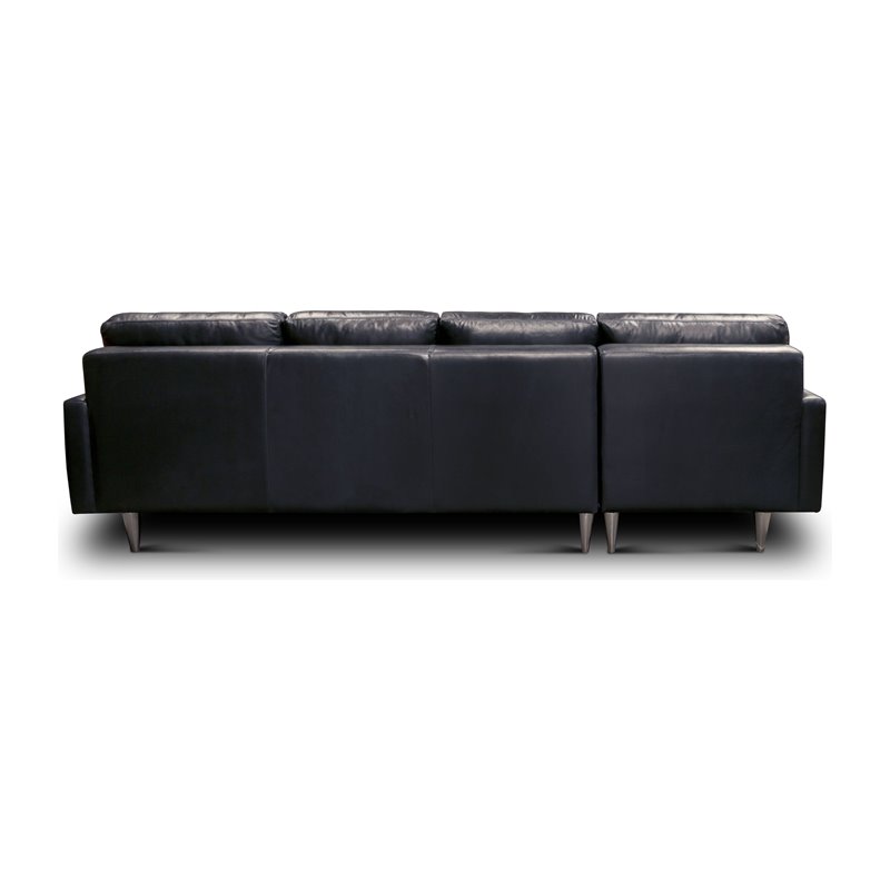 Hello Sofa Home Skyline Left Hand Facing Leather Americana Sectional in Black