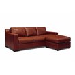 Hello Sofa Home Santiago Mid-Century Top Grain Leather Sectional in Russet Brown