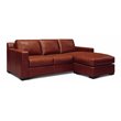 Hello Sofa Home Santiago Mid-Century Top Grain Leather Sectional in Russet Brown