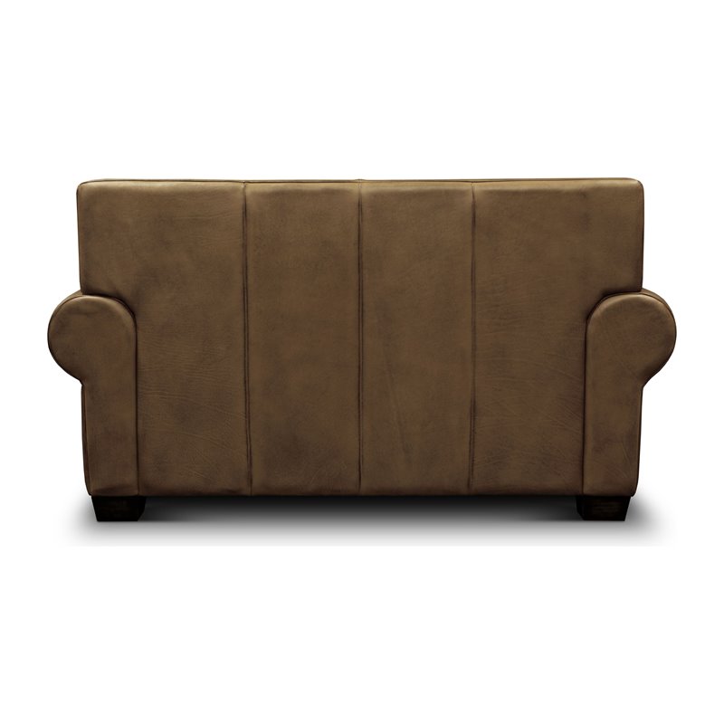 Hello Sofa Home Valencia Top Grain Hand Antiqued Leather Loveseat in Brown