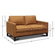 Hello Sofa Home Metropole Pull Up Top Grain Leather Loveseat in Tan Brown