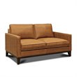Hello Sofa Home Metropole Pull Up Top Grain Leather Loveseat in Tan Brown