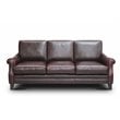 Hello Sofa Home Adriana Traditional Top Grain Leather Sofa in Burgundy