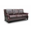 Hello Sofa Home Adriana Traditional Top Grain Leather Sofa in Burgundy