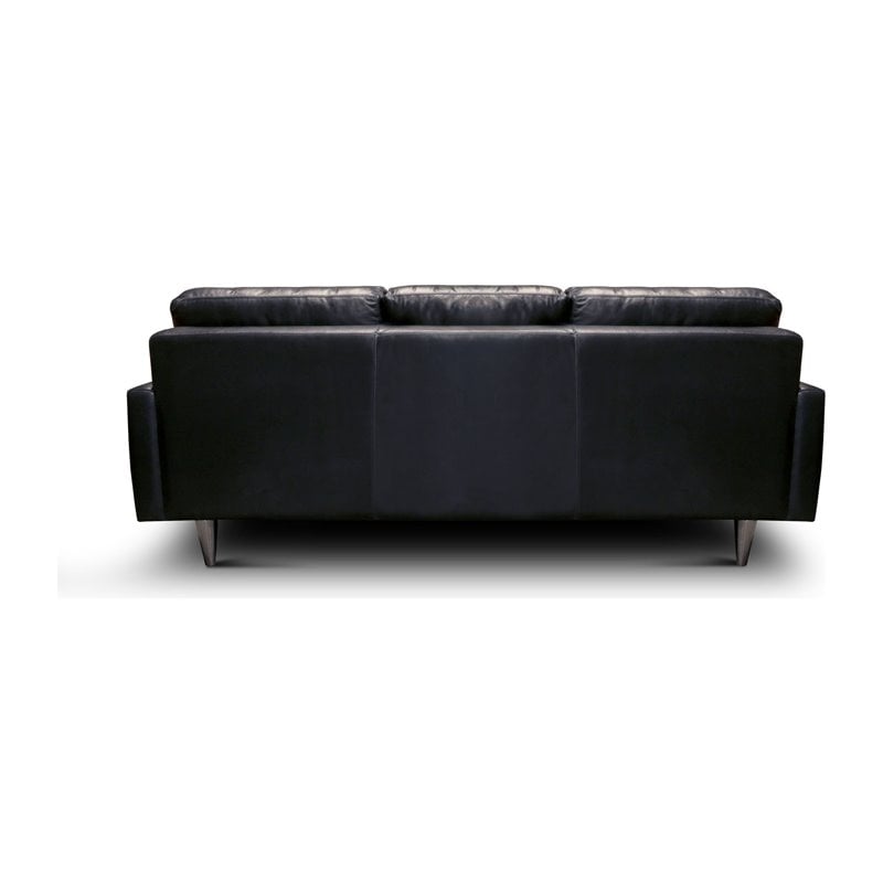 Hello Sofa Home Skyline Modern Top Grain Leather Americana Sofa in Navy Blue