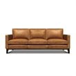 Hello Sofa Home Metropole Pull Up Top Grain Leather Sofa in Tan Brown