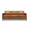 Hello Sofa Home Metropole Pull Up Top Grain Leather Sofa in Tan Brown