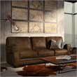 Hello Sofa Home Cordova Mid-Century Top Grain Leather Sofa in Brown