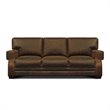 Hello Sofa Home Cordova Mid-Century Top Grain Leather Sofa in Brown