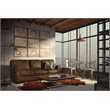 Hello Sofa Home Cordova Mid-Century Top Grain Leather Sofa in Brown