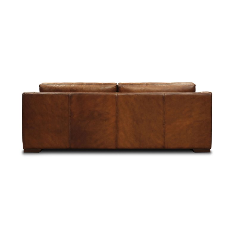 Hello Sofa Home Ramba 3-Seater Contemporary Top Grain Leather Sofa in Brown