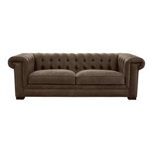 hello sofa home vienna modern top grain water buffalo leather sofa in brown