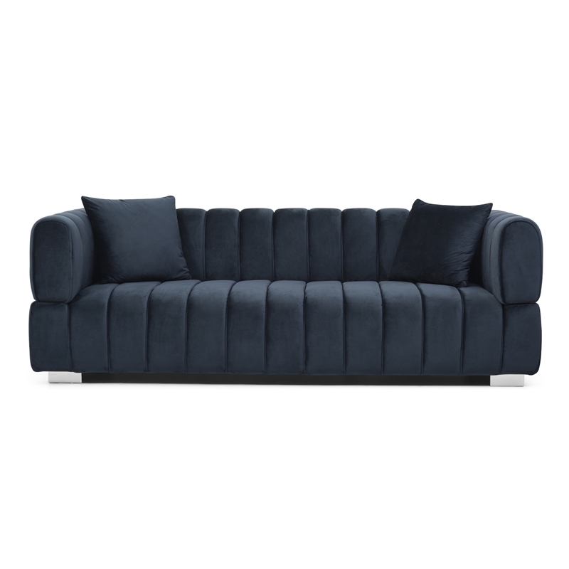 Luxurious Luna Velvet Sofa In Black Color