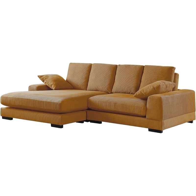 Daisy Convertible Sectional Sofa Couch with L-Shaped Design in Mango Color