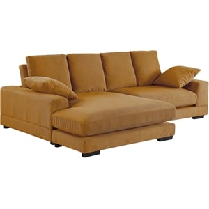 Daisy Convertible Sectional Sofa Couch with L-Shaped Design in Mango Color